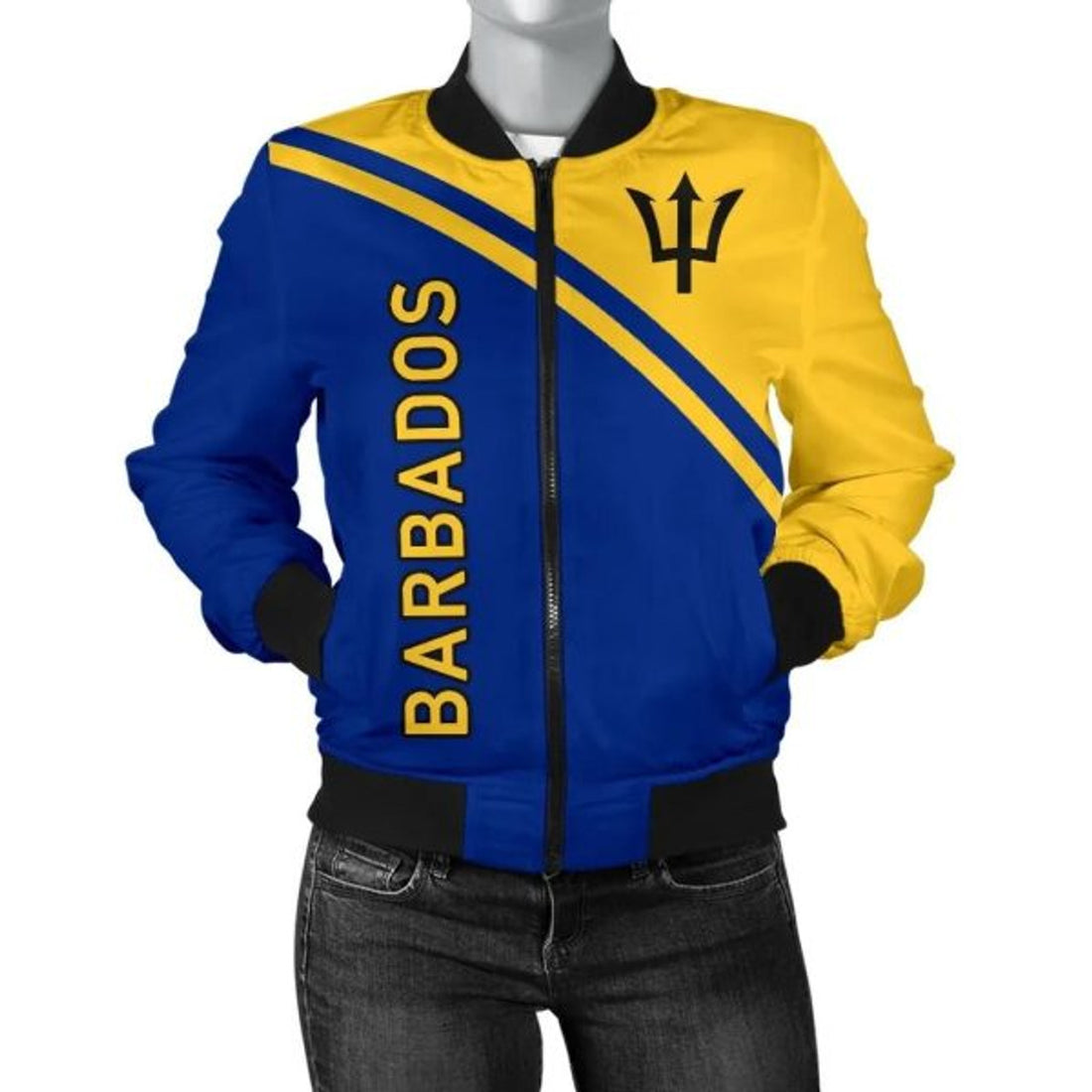 FUNSTUFFPRINT Barbados Women's Bomber Jacket - Curve Version - 3D Bomber Jacket