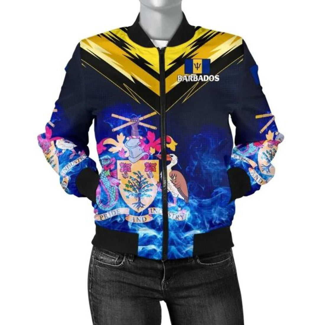 FUNSTUFFPRINT Barbados Women's Bomber Jacket - New Release 3D Bomber Jacket