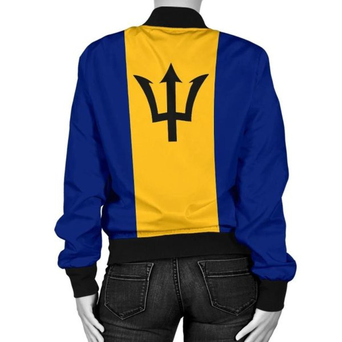 FUNSTUFFPRINT Barbados Women's Bomber Jacket Original Flag 3D Bomber Jacket