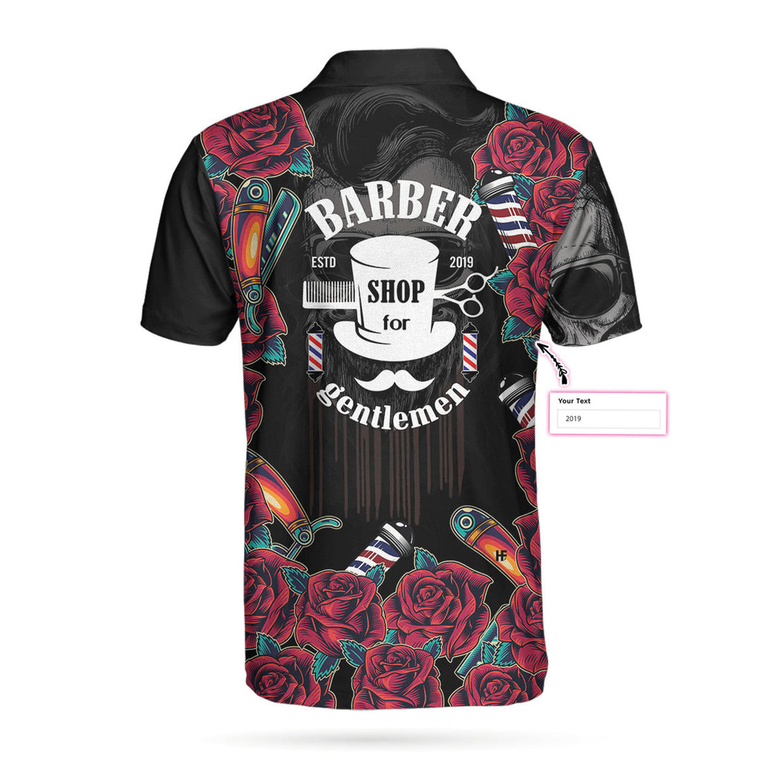 Custom Barber Shop For Gentleman Custom Men Polo Shirt, Skull Barber Men Polo Shirt, Personalized Gift For Hairdressers