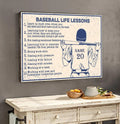 Custom Baseball Life Lessons, Learn To Push Even When You Are Tired And Don’t Have Much In The Tank Baseball Lover Customized Personalized NUMBER Poster and Canvas