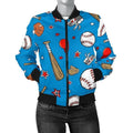 FUNSTUFFPRINT Baseball Pattern Print Women Casual 3D Bomber Jacket