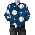 FUNSTUFFPRINT Baseball Star Pattern Print Women Casual 3D Bomber Jacket