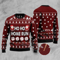 FUNSTUFFPRINT Baseball Hoho Home Run Ugly Christmas Sweater, Christmas Sweater, Ugly Sweater, Funny Xmas Sweaters Ugly Sweater