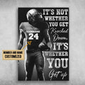 Custom Basketball Poster, Basketball Player, It’s Not Whether You Get Knocked Down Customized Personalized NAME/NUMBER Poster and Canvas