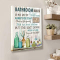 Bathroom Rules Be Neat And Tidy Wash Your Hands Always Use Soap, Clean Up After Yourself Poster and Canvas