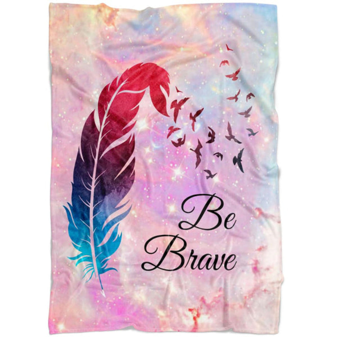 FUNSTUFFPRINT Be Brave Fleece Blanket - Christian Blanket - Bible Verse Blanket