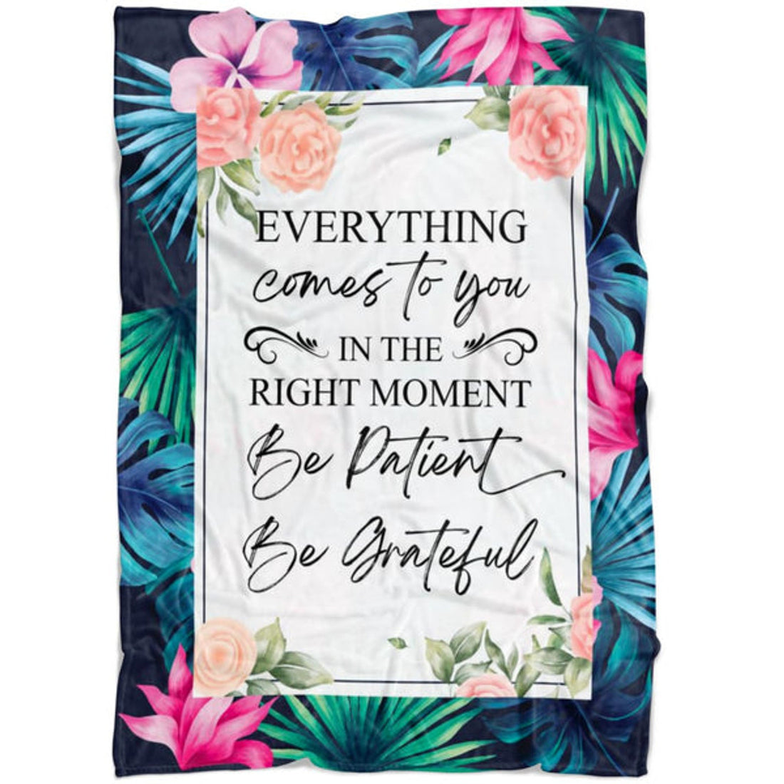 FUNSTUFFPRINT Be Patient Be Grateful Fleece Blanket - Christian Blanket - Bible Verse Blanket