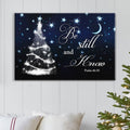 Be Still And Know Psalm 4610 Christmas Tree Wall Art Canvas - Religious Wall Decor