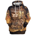 FUNSTUFFPRINT Be Still And Know That I Am God Hoodie The Face Of Jesus, Lion And Cross 3D Hoodie and Zip Hoodie