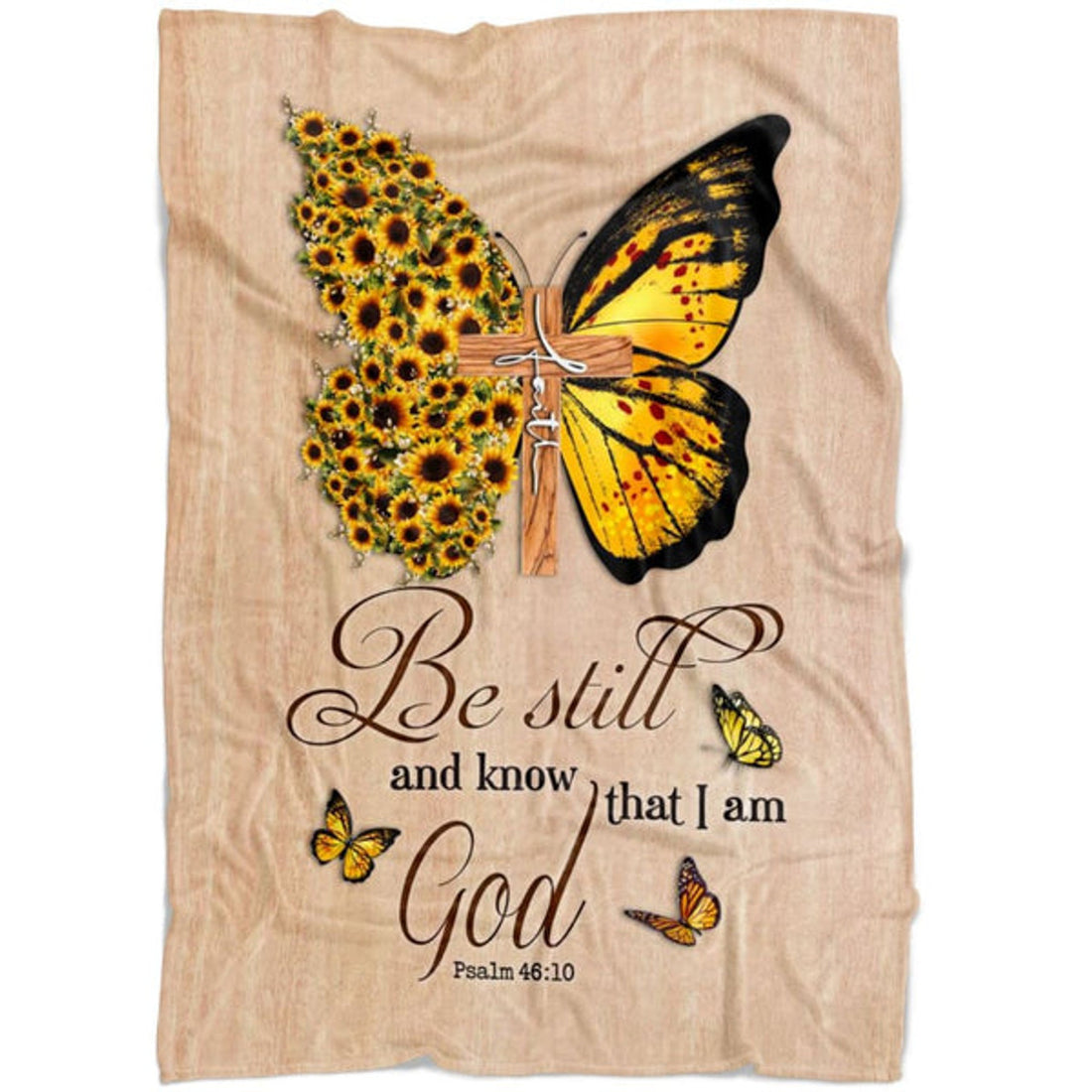FUNSTUFFPRINT Be Still And Know That I Am God 2 Psalm 4610 Fleece Blanket - Christian Blanket - Bible Verse Blanket