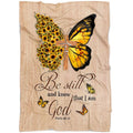 FUNSTUFFPRINT Be Still And Know That I Am God 2 Psalm 4610 Fleece Blanket - Christian Blanket - Bible Verse Blanket