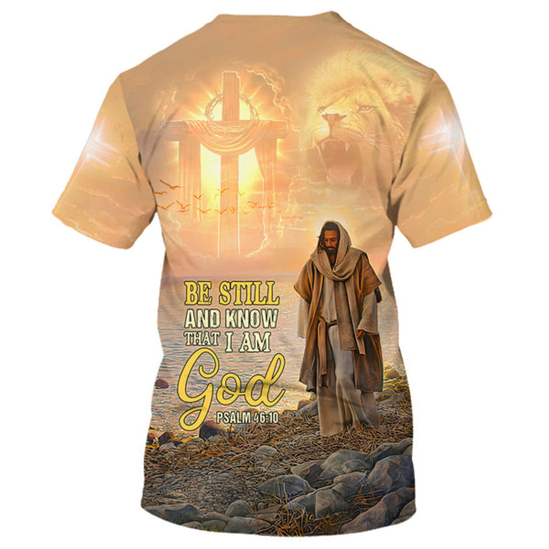 FUNSTUFFPRINT Be Still And Know That I Am God Jesus Christian 3D T-shirt