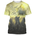 FUNSTUFFPRINT Be Still And Know That I Am God Jesus Horse Christian 3D T-shirt