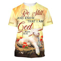 FUNSTUFFPRINT Be Still And Know That I Am God Sheep Christian 3D T-shirt