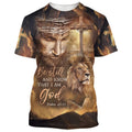 FUNSTUFFPRINT Be Still And Know That I Am God Shirts - Jesus And The Lion 3d Shirts - Christian T-Shirts For Men And Women
 3D T-shirt