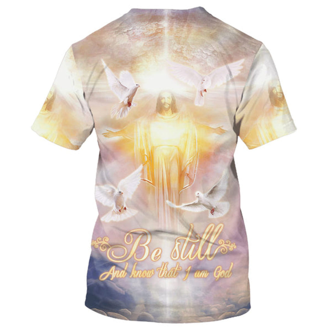 FUNSTUFFPRINT Be Still And Know That I Am God Shirts - Jesus Arms Open 3D All Over Printed Shirt for Men and Women 3D T-shirt