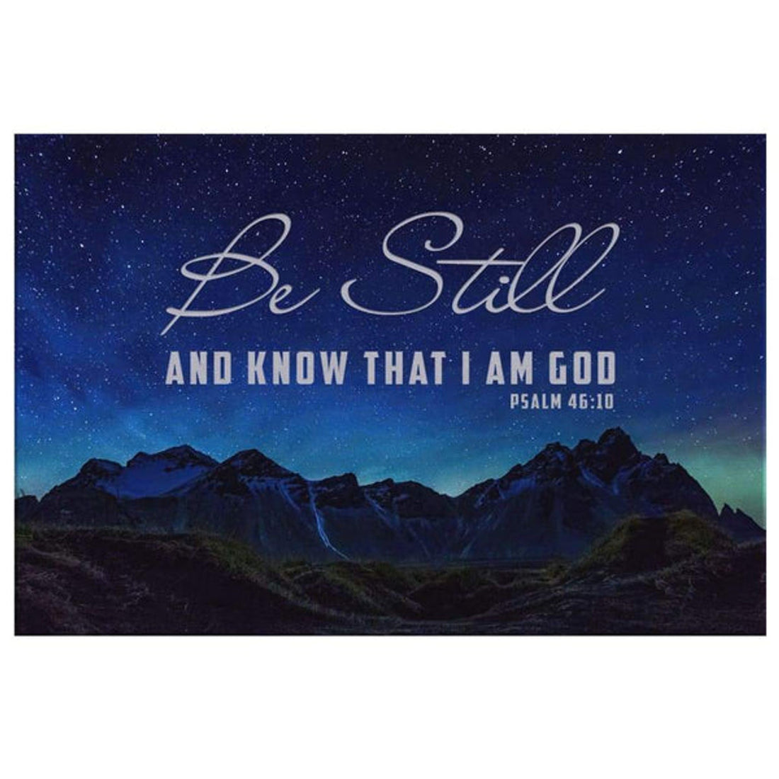 Be Still & Know That I Am God Psalm 4610 Mountain Stars Wall Art Canvas - Religious Wall Decor