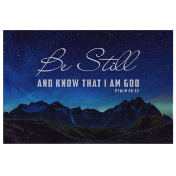 Be Still & Know That I Am God Psalm 4610 Mountain Stars Wall Art Canvas - Religious Wall Decor