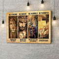Be Strong Be Brave Be Humble Be Thankful Canvas Wall Art - Religious Wall Decor