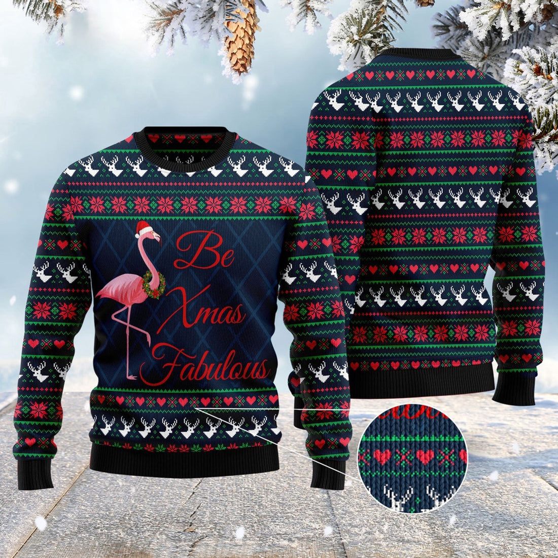 FUNSTUFFPRINT Be Xmas Fabulous Ugly Christmas Sweater, Christmas Sweater, Ugly Sweater, Funny Xmas Sweaters Ugly Sweater
