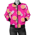 FUNSTUFFPRINT Beach Pink Pattern Print Women Casual 3D Bomber Jacket
