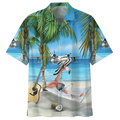Beach And Flamingo Ornamental Design Hawaiian Shirt