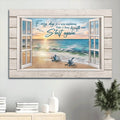 Beach Painting Sea Turtles Inspirational Quote Seagull Painting Canvas Every Day Is A New Beginning Canvas Wall Art - Christian Wall Decor