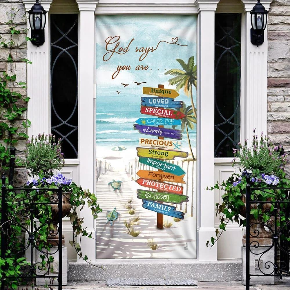 Beach Turtle God Says You Are Door Cover, Christian Door Decor, Door Christian Church, Christian Door Plaques