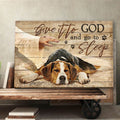Beagle Jesus Hand Give It To God And Go To Sleep Canvas Wall Art - Christian Wall Decor