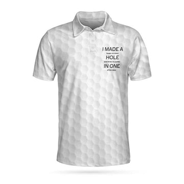 Bear Play Golf And Drink Bourbon White Golf Polo Shirt, Funny Golf Shirt For Men