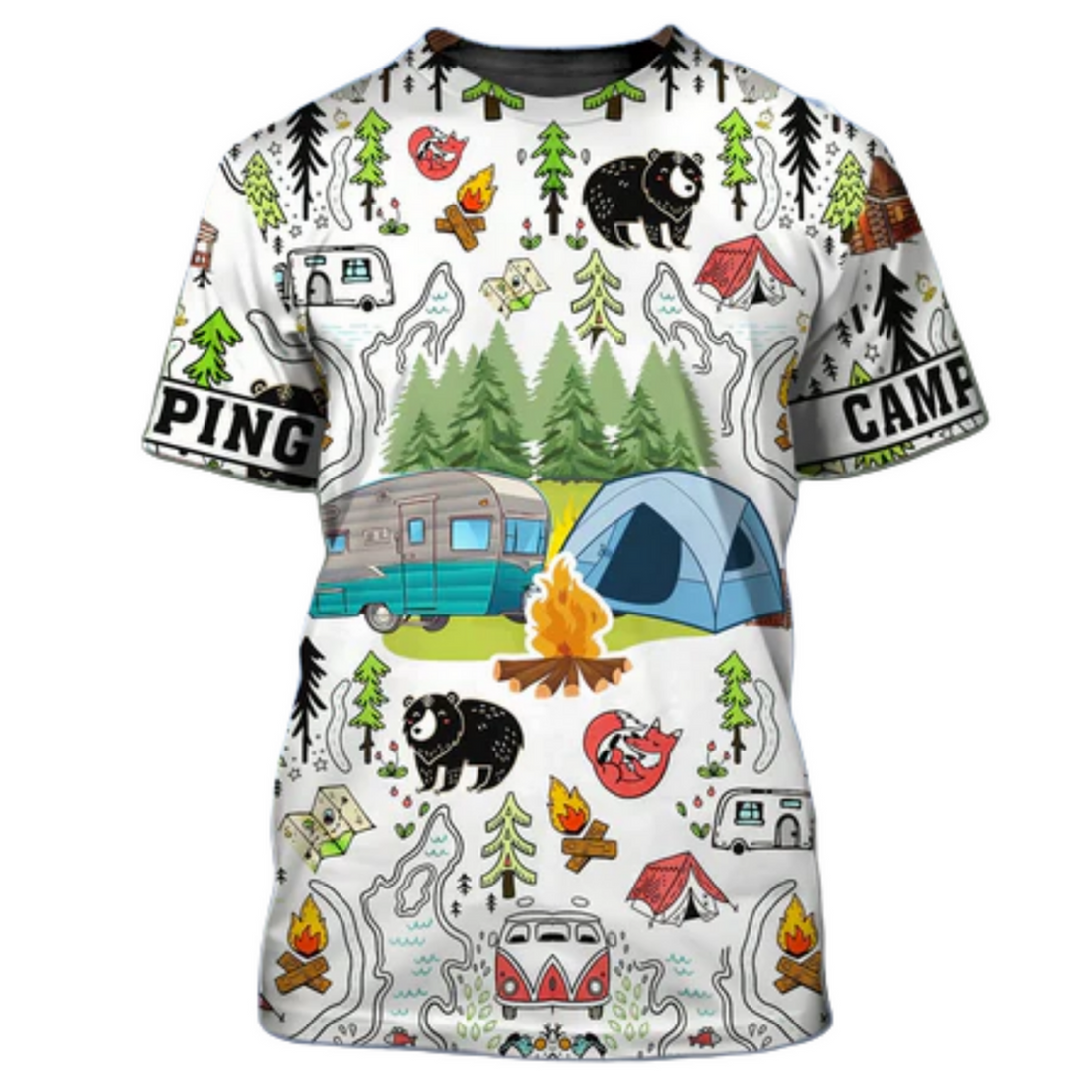 Beautiful 3D Camping T-Shirt, Cool Summer Camping Shirt, Women Camping Shirt, Men Shirt Camping