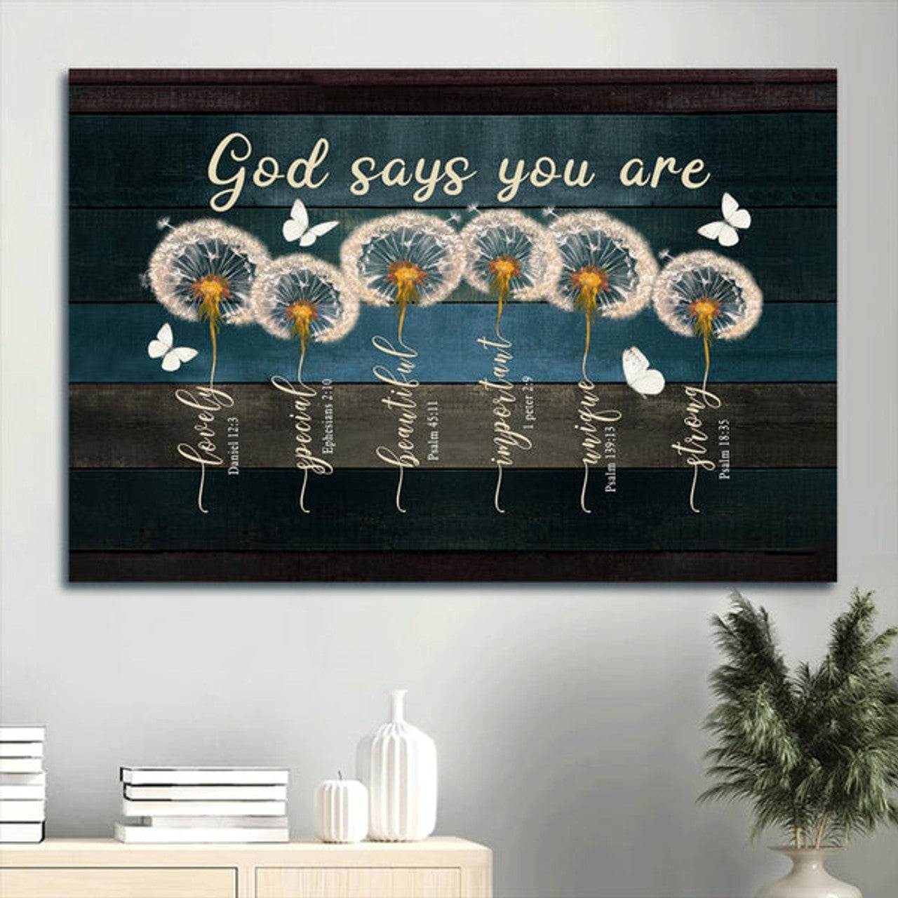 Beautiful Dandelion Butterfly Canvas God Says You Are Canvas Wall Art - Christian Wall Decor