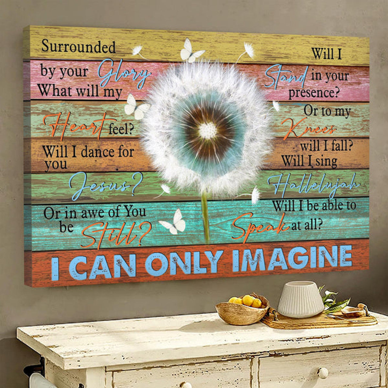 Beautiful Dandelion Butterfly Canvas I Can Only Imagine Canvas Wall Art - Christian Wall Decor