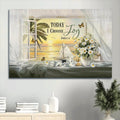 Beautiful Day Sunset Drawing Daisy Canvas Today I Choose Joy Canvas Wall Art - Christian Wall Decor