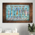 Beautiful Fish Hook Fishing Rod Canvas God Says You Are Canvas Wall Art - Christian Wall Decor