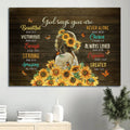 Beautiful Girl Sunflower Butterfly Canvas God Says You Are Canvas Wall Art - Christian Wall Decor