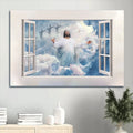 Beautiful Heaven Jesus Painting Holy Spirit Dove White Windows Jesus In Heaven Canvas Wall Art - Christian Wall Decor
