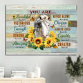 Beautiful Horse Sunflower Canvas You Are Victorious Strong Never Alone And Always Loved Canvas Wall Art - Christian Wall Decor