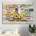 Beautiful Horse Sunflower Cross Butterfly Canvas I Hope You Dance Canvas Wall Art - Christian Wall Decor