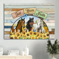 Beautiful Horses Half Circle Mirror Sunflower Garden Canvas Just Have Faith Canvas Wall Art - Christian Wall Decor