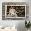 Beautiful Lamb Drawing Cardinal Couple Canvas Be Still And Know That I Am With You Canvas Wall Art - Christian Wall Decor
