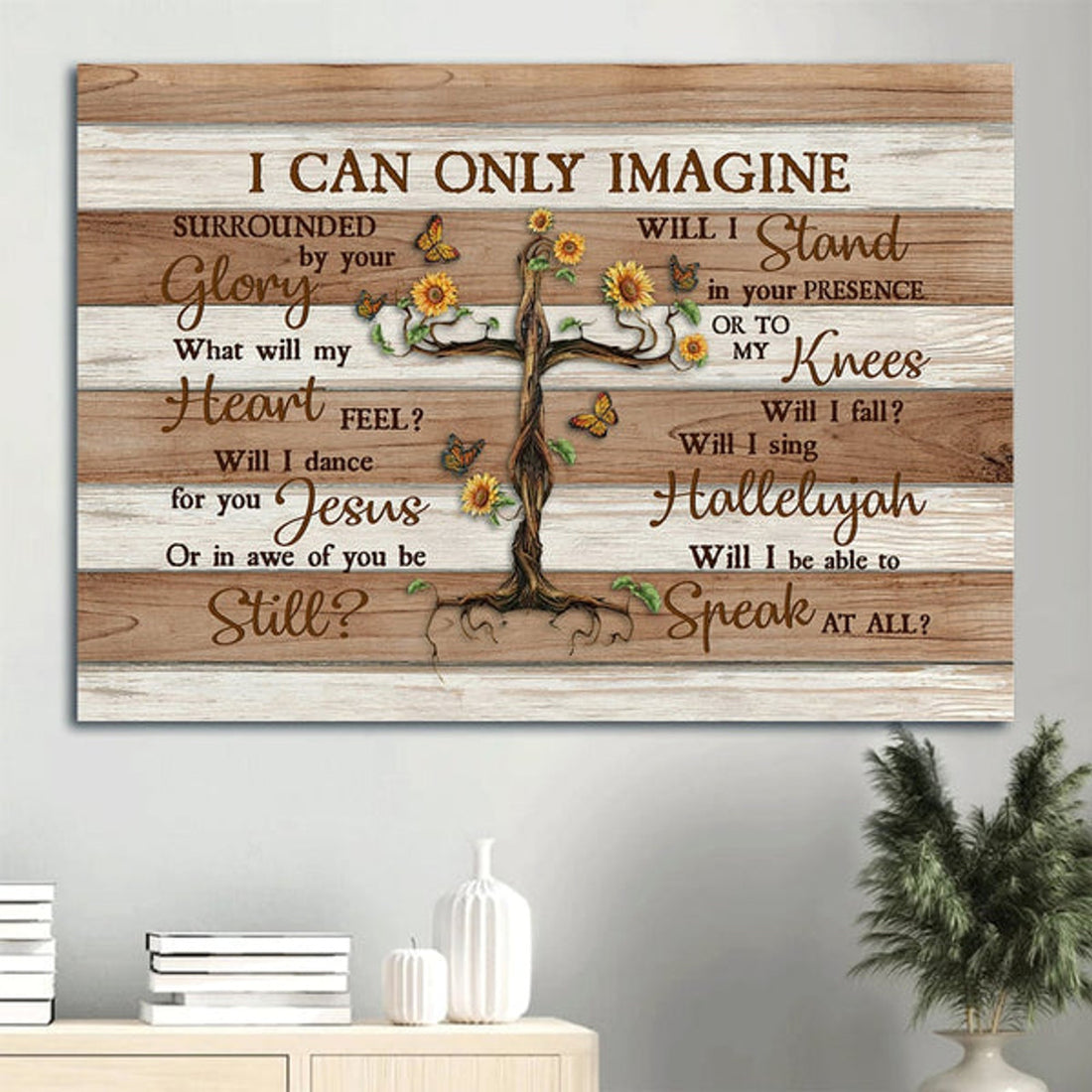 Beautiful Tree Butterfly I Can Only Imagine Canvas Wall Art - Christian Wall Decor