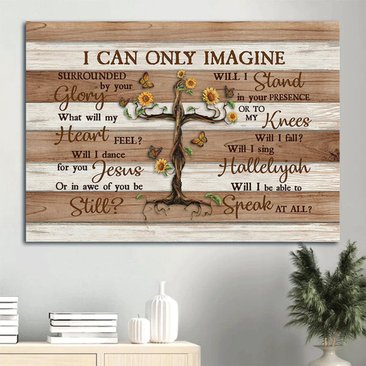 Beautiful Tree Butterfly I Can Only Imagine Canvas Wall Art - Christian Wall Decor