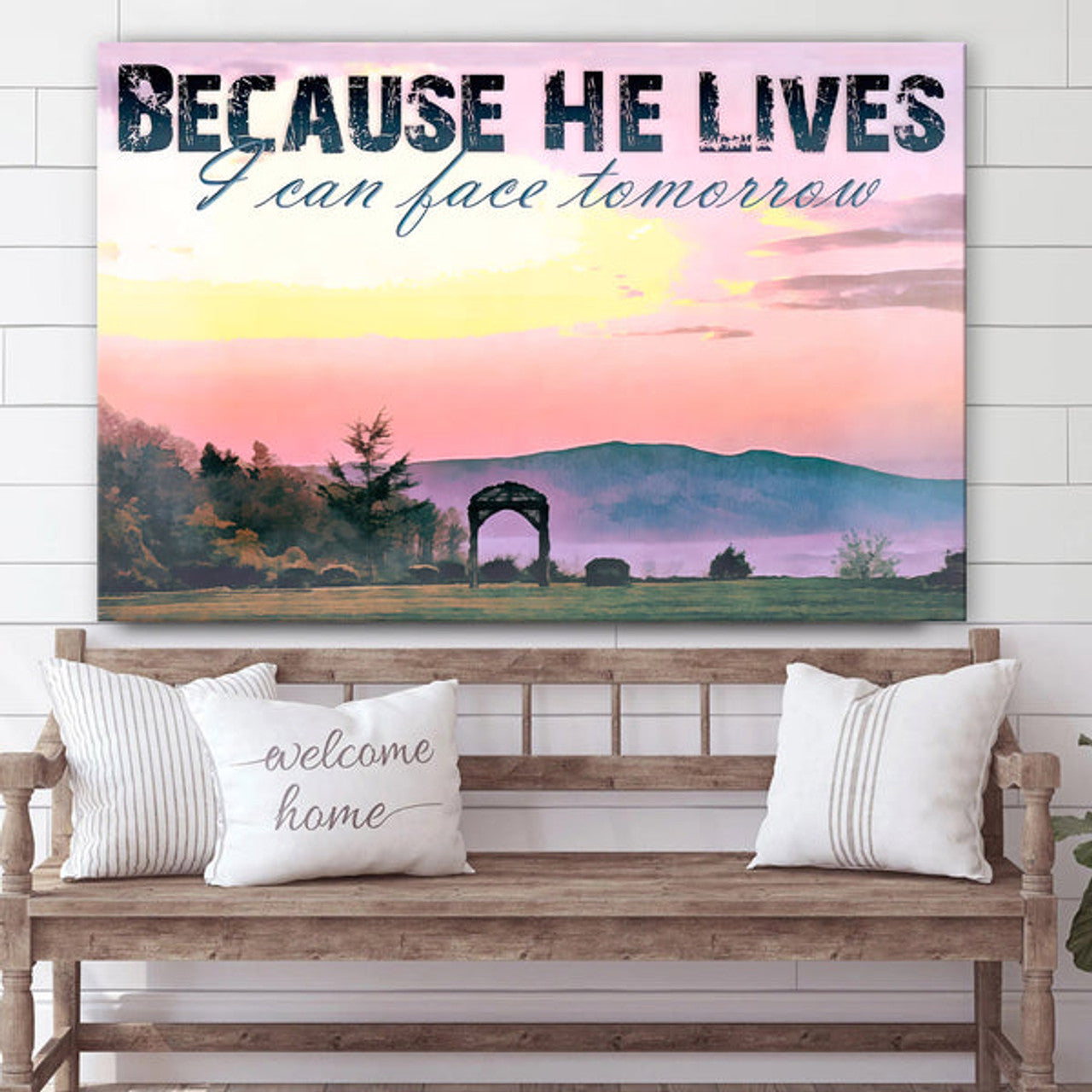 Because He Lives I Can Face Tomorrow Wall Paintings - Art On Canvas #2