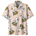 Bee Duck Background Design Hawaiian Shirt, Hawaii Style Fashion Beach Shirt