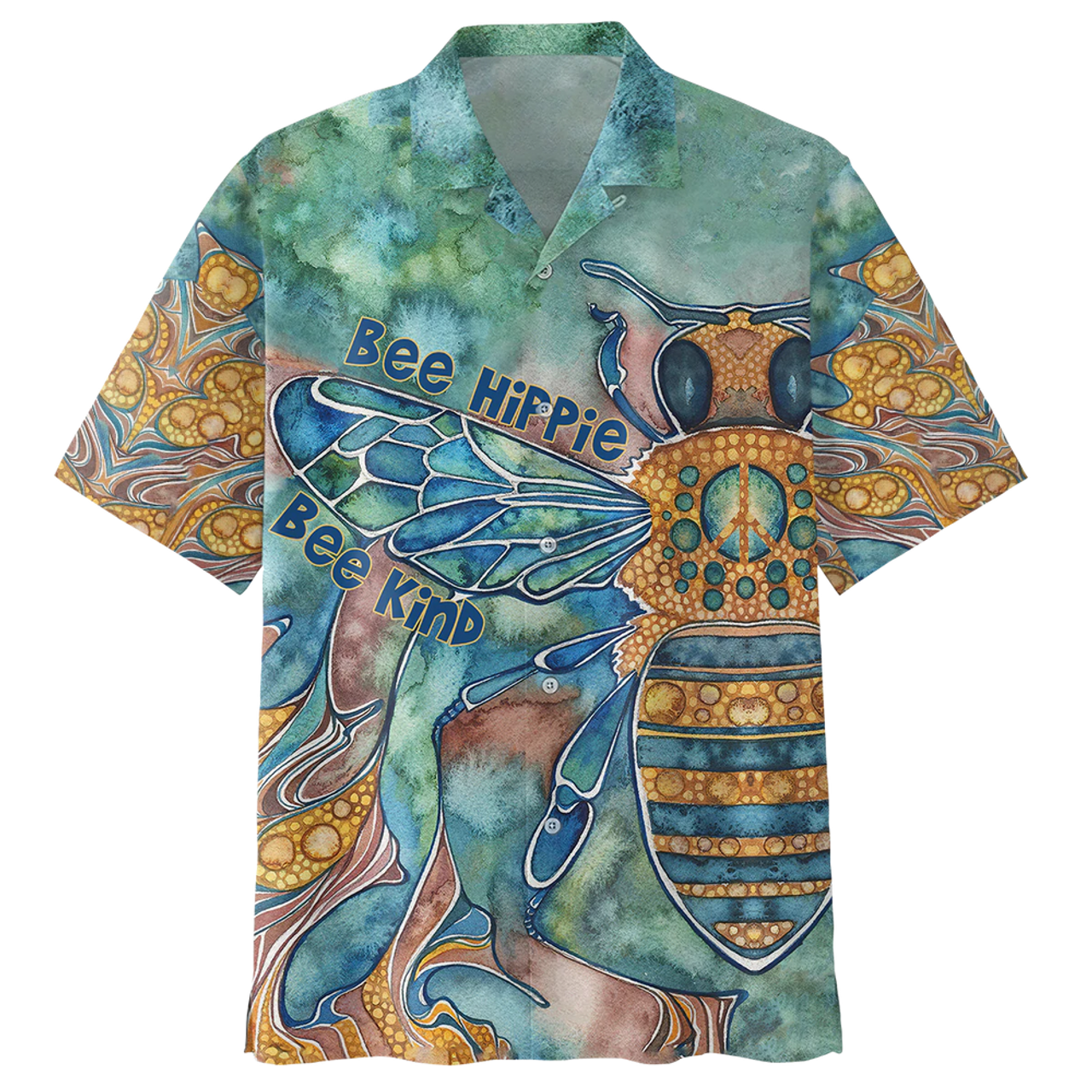 Bee Hippie Psychedelic Hippie Custome Trippy Shirt- Hippie Hawaiian Shirt