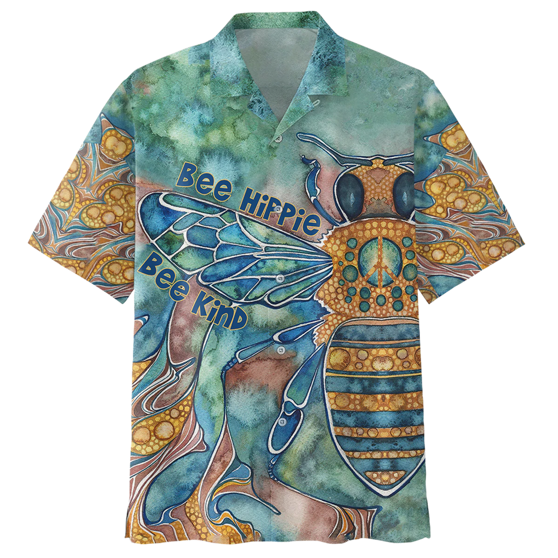Bee Hippie Psychedelic Hippie Custome Trippy Shirt- Hippie Hawaiian Shirt