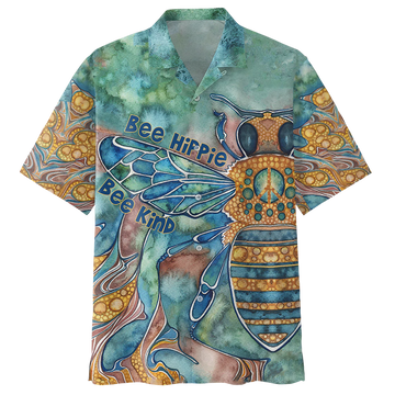 Bee Hippie Psychedelic Hippie Custome Trippy Shirt- Hippie Hawaiian Shirt