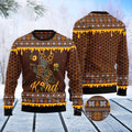 FUNSTUFFPRINT Bee Kind Sunflower Ugly Christmas Sweater, Christmas Sweater, Ugly Sweater, Funny Xmas Sweaters Ugly Sweater